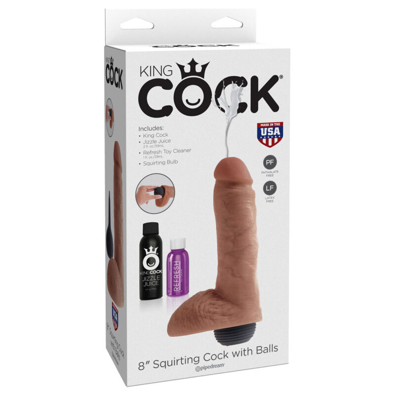 King Cock Squirting 8 inch Dildo With Balls