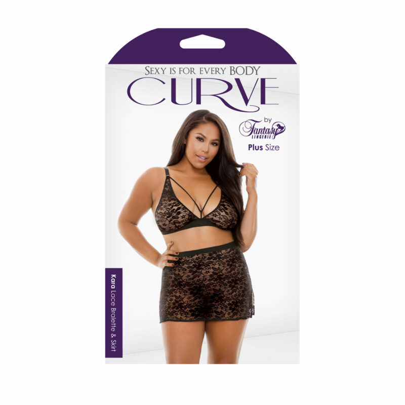 Curve Plus Size Kara Lace Bralette and Skirt