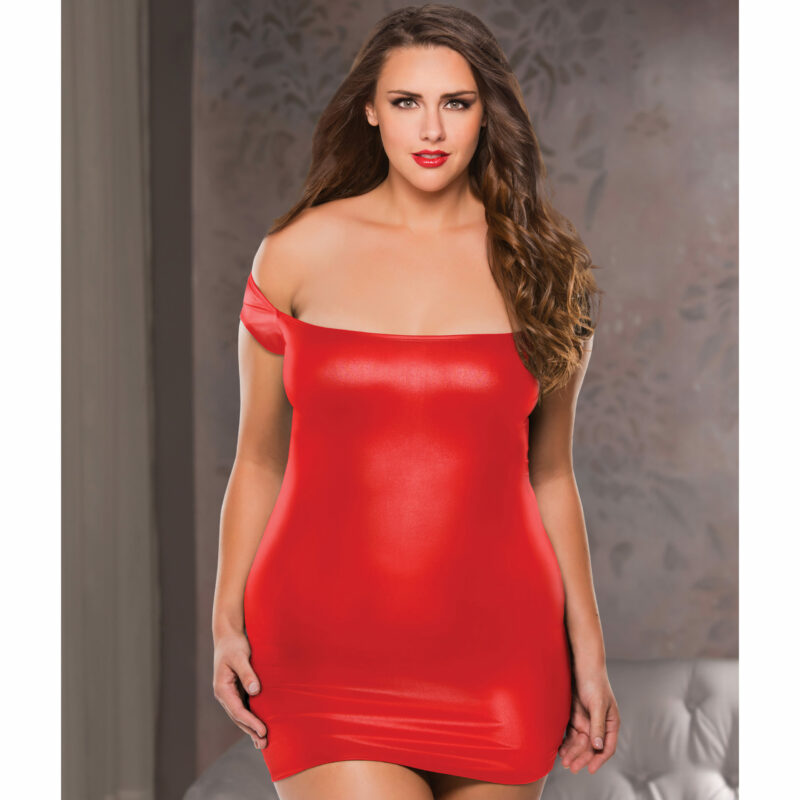 Red Plus Size Off Shoulder Dress
