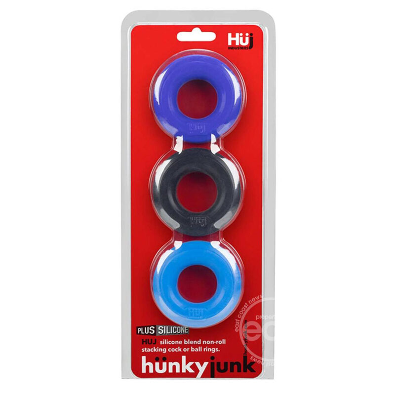 HunkyJunk Blue 3 pack Cock Rings