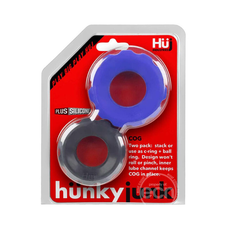 HunkyJunk Blue Cog 2 pack Cock Rings