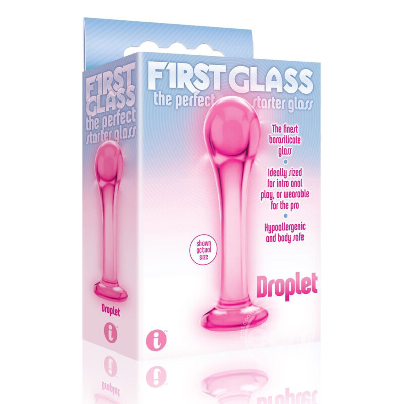 First Glass Droplet Pink Butt Plug