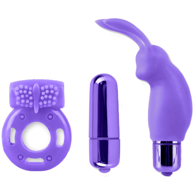 Purple Neon Vibrating Couples Kit