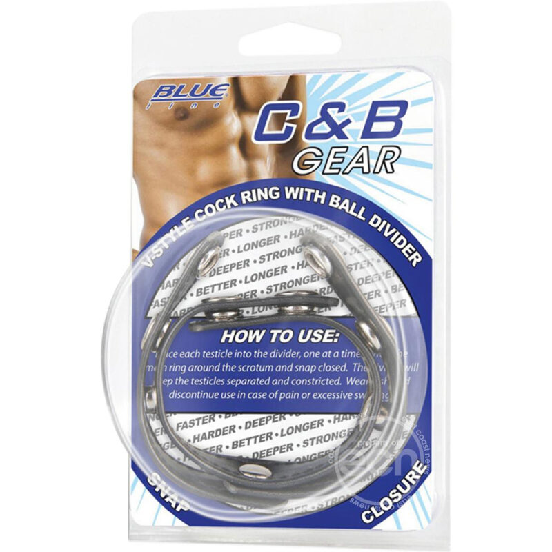 C&B Gear V-Style Cock Ring with Ball Divider