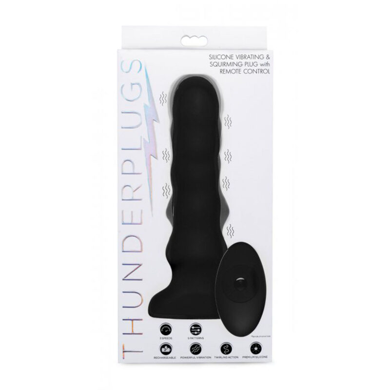 Silicone Vibrating and Squirming Anal Plug With Remote Control
