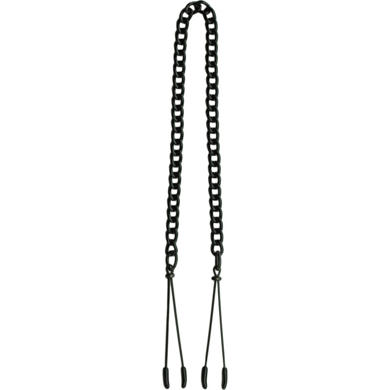 Black Tweezer Nipple Clamps Adjustable With Link Chain