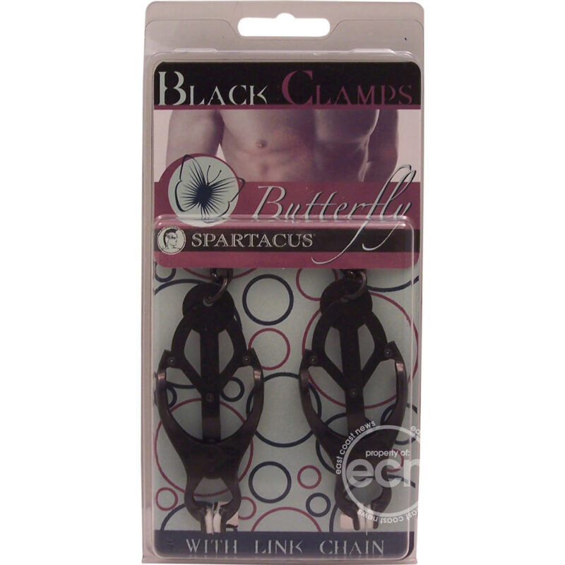 Black Butterfly Nipple Clamps With Link Chain