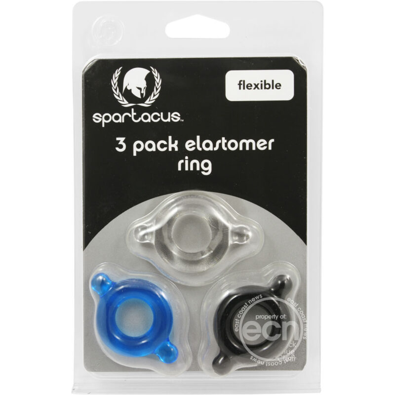 Stretch To Fit Elastomer Cock Ring 3 Pack