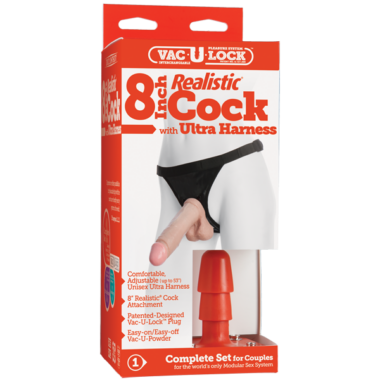 Vac-U-Lock 8 Inch Realistic Ultra Harness