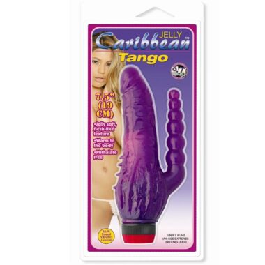 Golden Triangle Jelly Caribbean Tango 7.5 Inch Double Dong Purple