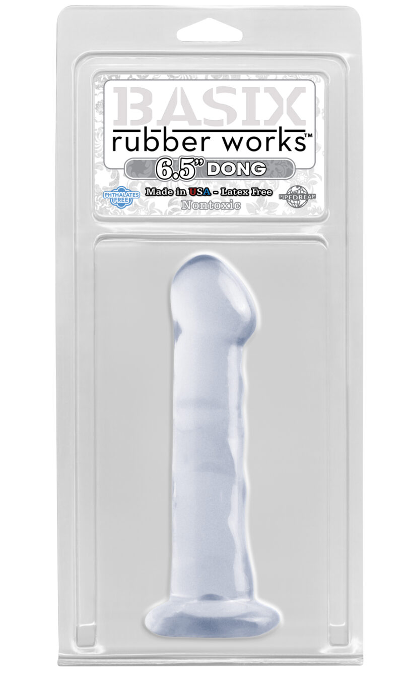 Pipedream Basix Rubber Works 6.5" Suction Cup Dong Clear