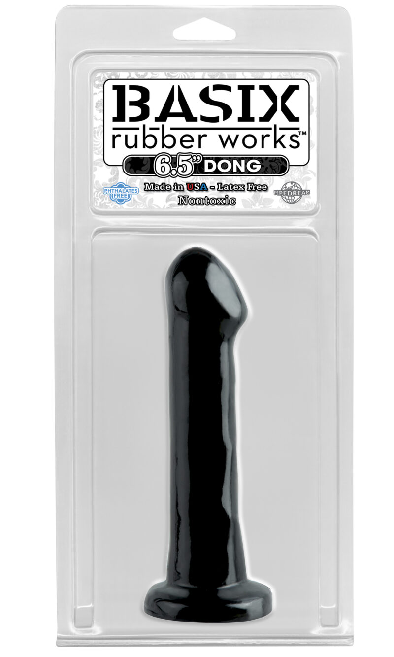 Pipedream Basix Rubber Works 6.5" Suction Cup Dong Black