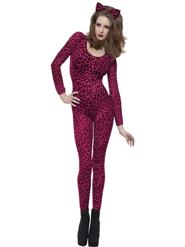 Fever Lingerie Leopard Print Bodysuit Pink