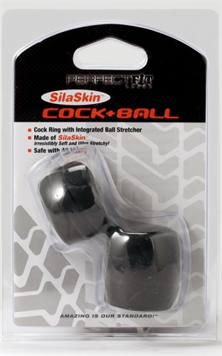 Perfect Fit Silaskin Cock & Ball Ring Black