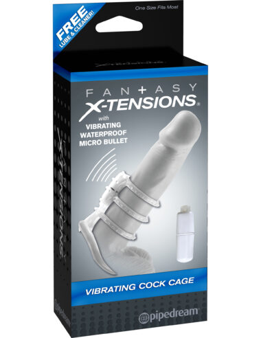 Pipedream Fantasy X-Tensions Vibrating Cock Cage Clear