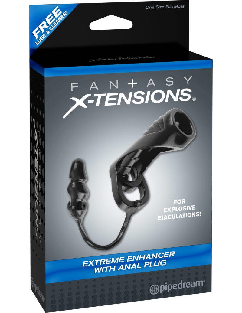 Pipedream Fantasy X-Tensions Extreme Enhancer & Anal Plug Black