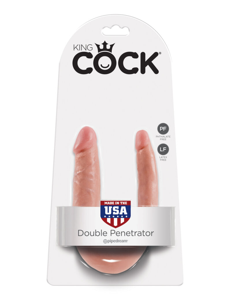Pipedream King Cock U-Shaped Small Double Trouble Flesh
