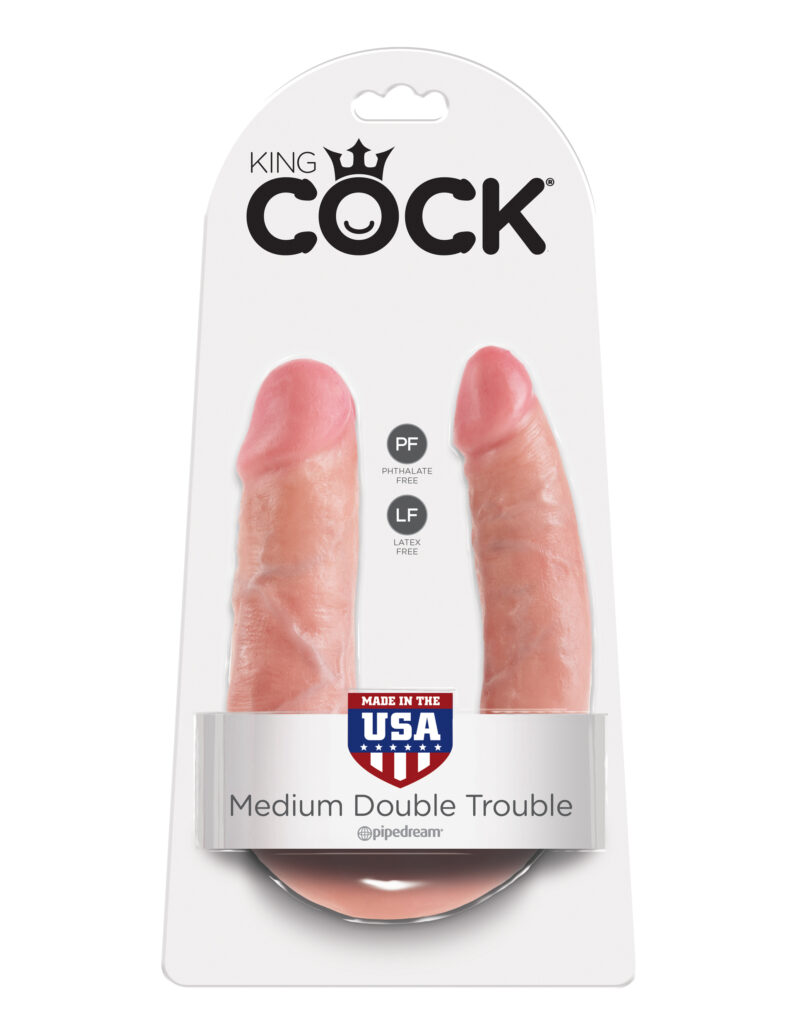 Pipedream King Cock U-Shaped Medium Double Trouble Flesh