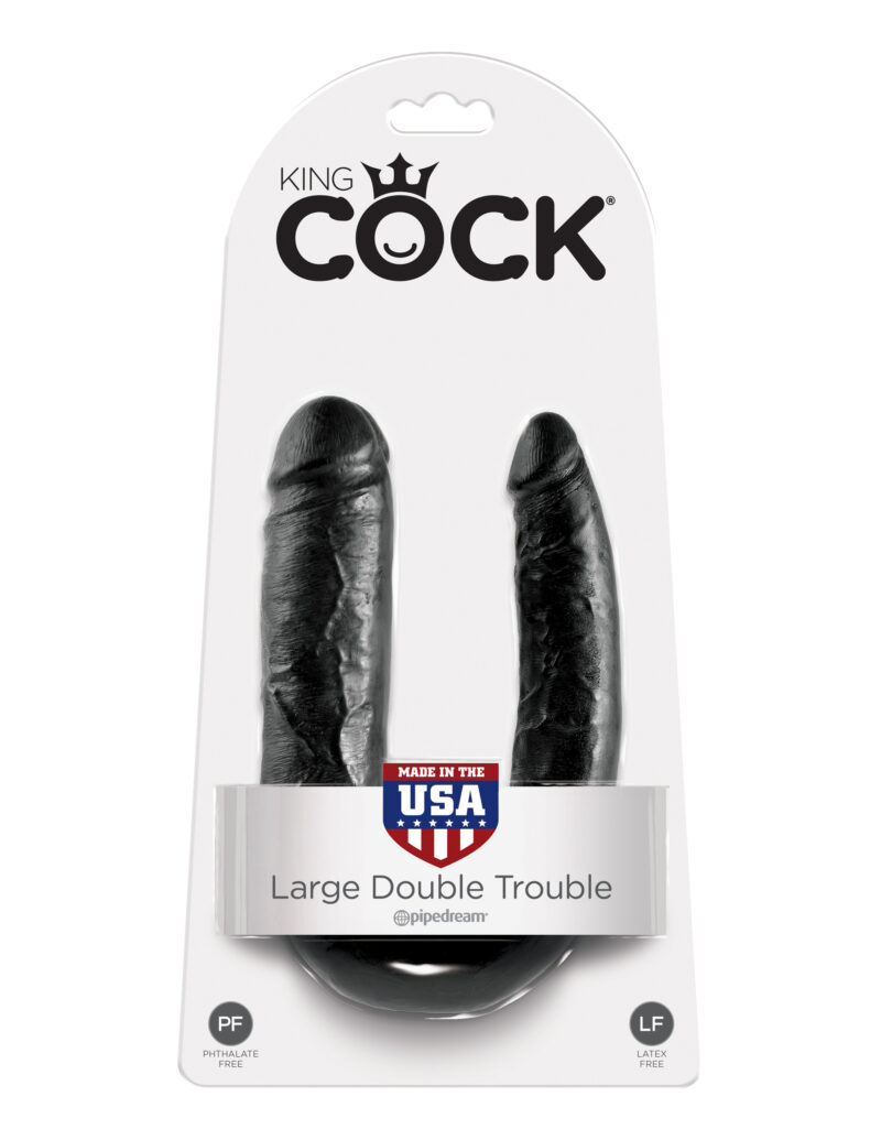 Pipedream King Cock U-Shaped Large Double Trouble Black