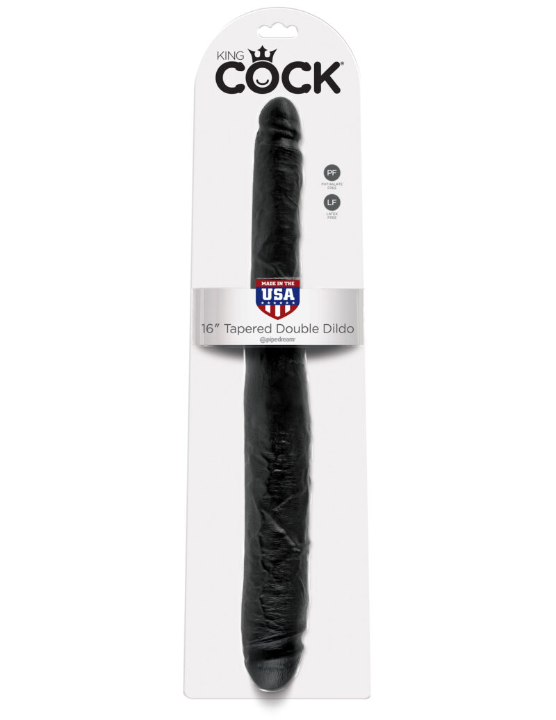 Pipedream King Cock 16" Tapered Double Dildo Black