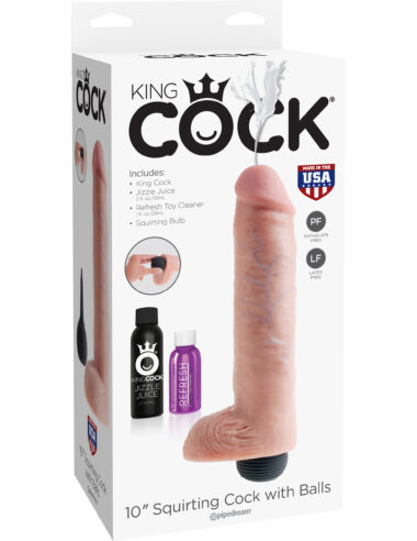 Pipedream King Cock 10" Squirting Cock & Balls Flesh