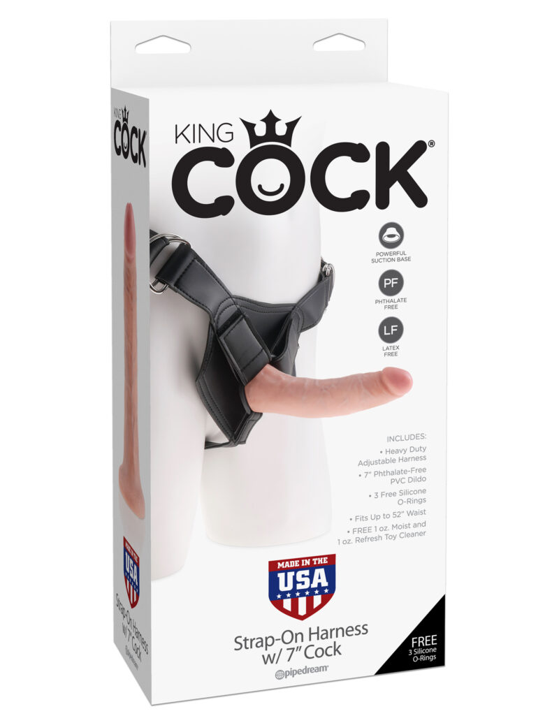 Pipedream King Cock 7" Cock & Strap-On Harness Flesh
