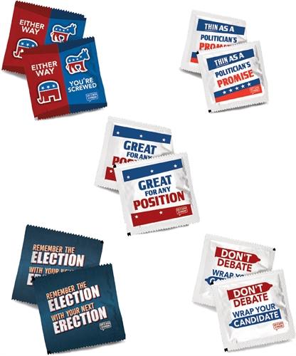 Political Condoms Assorted Designs 40 Piece Jar