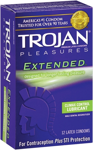 Trojan Pleasures Extended Lubricated Condoms