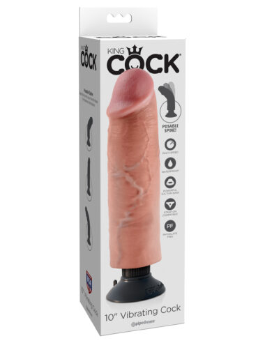 Pipedream King Cock 10" Vibrating Cock Flesh