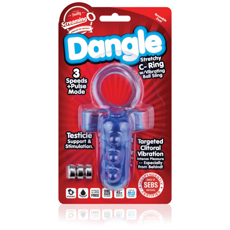 Screaming O Dangle Stretchy C-Ring With Vibrating Ball Sling
