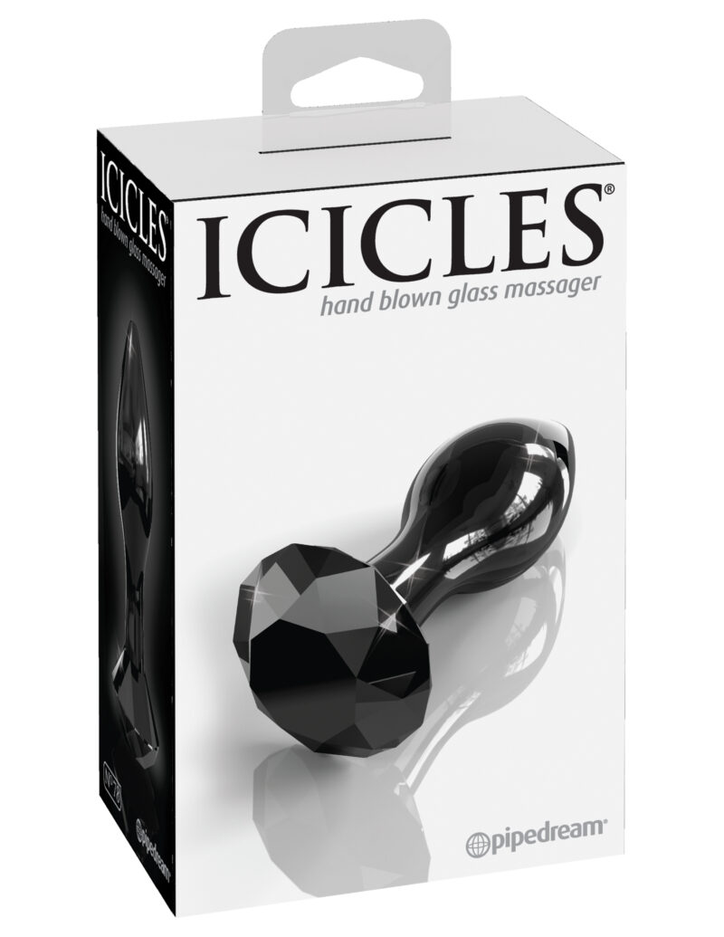 Pipedream Icicles No.78 Glass Anal Plug Black