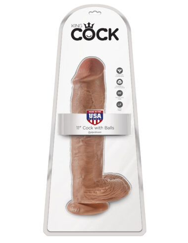Pipedream King Cock 11" Cock With Balls Tan