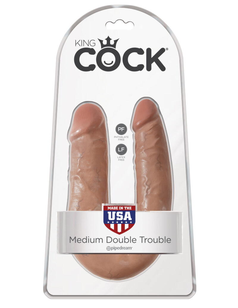 Pipedream King Cock U-Shaped Medium Double Trouble Tan