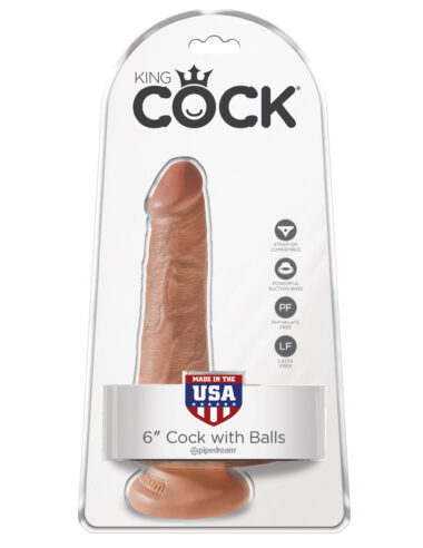 Pipedream King Cock 6" Cock With Balls Tan