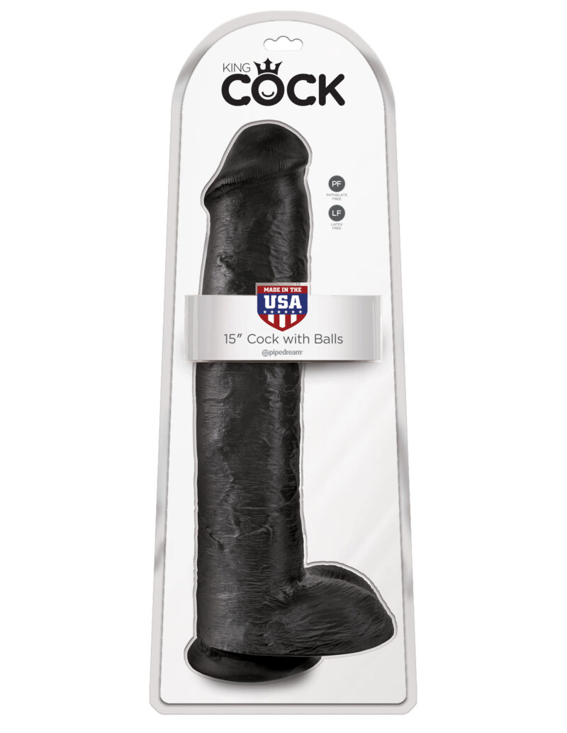 Pipedream King Cock 15" Cock With Balls Black