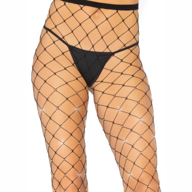 Crystalized Fence Net Tights