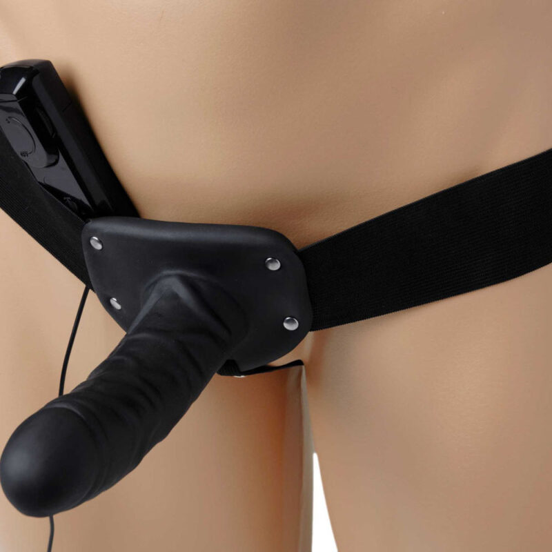 Deluxe Vibrating Erection Assist Hollow Silicone Strap-On