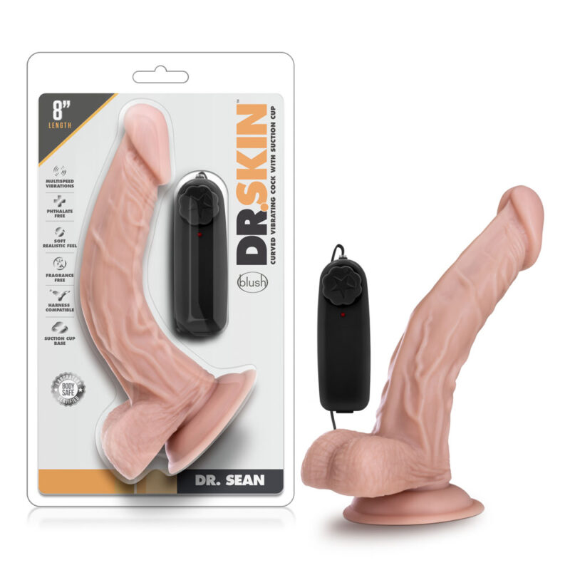 Dr Sean White 8 Inch Vibrating Cock With Suction Cup
