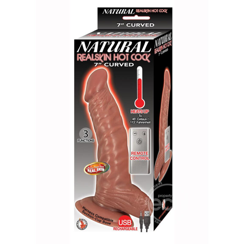 Brown RealSkin 7 inch Dildo With Warming Function