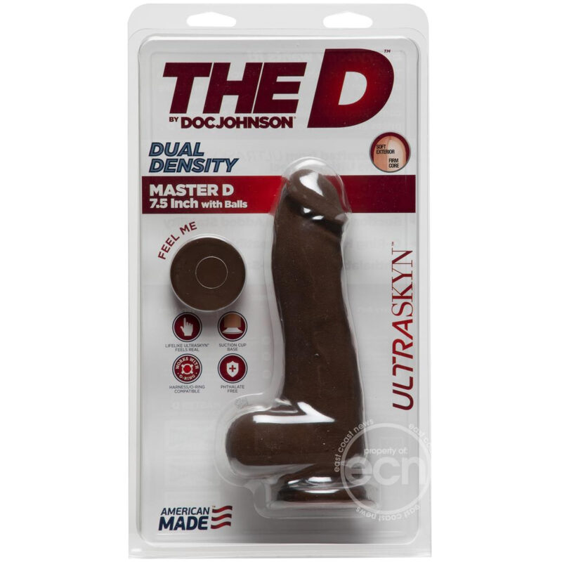 The D Ultraskyn 7 inch Chocolate Master Dildo with Balls