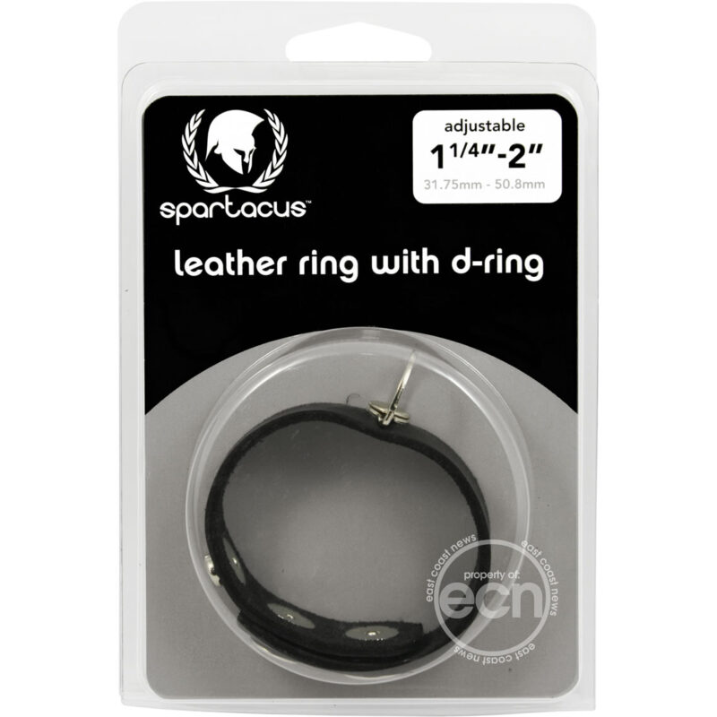 Leather Cock Ring with D Ring